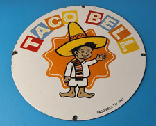 Vintage Taco Bell Sign - Porcelain Restaurant Fast Food Diner Gas Pump Sign picture