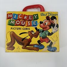 Vintage Walt Disney Mickey Mouse Picture Cubes Puzzle Blocks Box West Germany picture