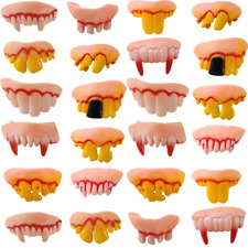 24PCS Fake Teeth Vampire Teeth Gnarly Teeth Gag Teeth Ugly Teeth Joke Teeth Dent picture