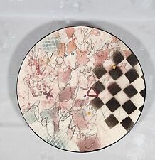 Vtg Zufelt Abstract Art Pottery Decorative Footed Plate Signed Glossy 11 3/8