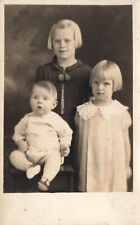 VINTAGE RPPC REAL PHOTO POSTCARD THREE BLONDE CHILDREN 110823 S picture