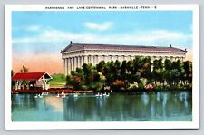 Parthenon and Lake-Centennial Park Nashville Tennessee TN Vintage Postcard picture