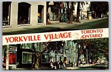 Toronto Ontario Canada Yorkville Village Multi View Chrome Cancel WOB Postcard picture