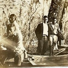 PB Photograph African American Bayou Guides Boat Swamp Hispanic 1930's  picture