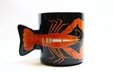 Fun Salamander Graphix Lobster Mug Lobster Tail Handle Black Orange 11 oz picture