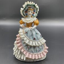 Vintage Urion Occupied Japan lady woman figurine handpainted ruffled ball gown picture