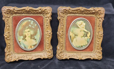 Vintage Set of 2 A Cameo Creation Portrait Victorian Style 4.5