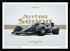 AYRTON SENNA Lotus 97T John Player Special 1985 Estoril Grand Prix LtdEd Poster picture