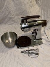 VTG Sunbeam Mixmaster 12 Speed Mixer Chrome Tested Chrome Brown Trim CottageCore picture
