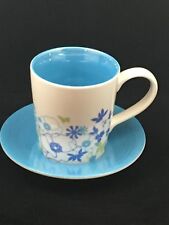 2006 Starbucks 11 Oz. Coffee Mug/Cup & Saucer with Flowers & Butterfly picture