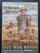 1940 WW2 USA AMERICA BUY WAR BOND GOODS EARTH KEET IT OURS PROPAGANDA POSTER 794 picture