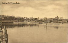 Geneva New York from Seneca Lake ~ sepia ~ 1911 vintage postcard picture