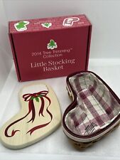 Longaberger 2014 Christmas Stocking Basket With Liner Lid Box Tie-on Protector picture