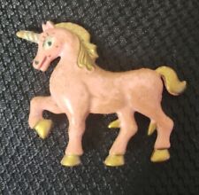 Strange Vintage Pink Six Hooved Unicorn Metal Magnet picture