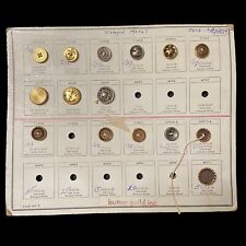 Vintage Metal Button Salesman Sample Display Card BUTTON GUILD, INC. Card 160 E picture