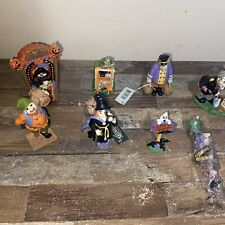 Lot of 8 Creepy Hollow Midwest Of Cannon Falls Resin Halloween Village Figures picture