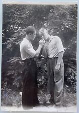 Affectionate Couple Men Smoking Handsome Young Guys Gay Interest Vintage Photo picture