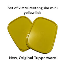 Original Tupperware Modular Mates Yellow Mini Rectangular 1793 2 Pcs Seal Lid picture