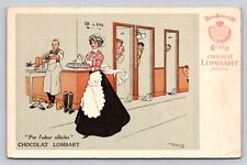 c1910s Chocolat Lombart Woman Waitress Customers Bartender P701 picture