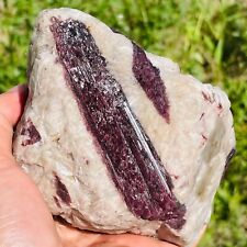 954g Natural Pink Purple Tourmaline Quartz Crystal Mineral Rough Specimen picture