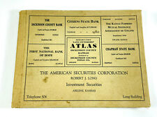 1932 Dickinson Co Kansas KS Atlas book advertising abilene picture