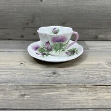 VTG Shelley England Thistle 13820 Dainty Teacup & Saucer Fine Bone China Floral picture