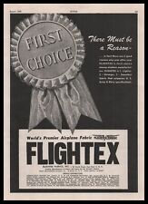 1945 Flightex Fabrics Inc. New York NY Premiere Airplane Fabric Vintage Print Ad picture