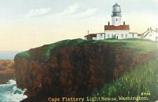 Cape Flattery Lighthouse Washington Cliffs Divided Back Vintage Postcard picture