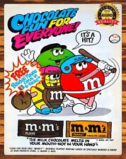 M&M's - Chocolate Fun For Everyone - 1987 - Rare - Metal Sign 11 x 14 picture