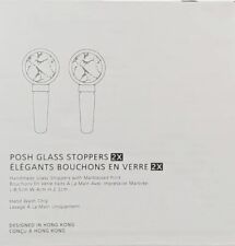 NWT NEW Bomshbee Posh Crystal Glass Stoppers Set of 2  picture