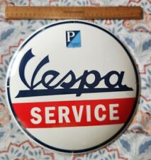 Mint Porcelain Vespa Service Sign Italian Scooters Vintage picture