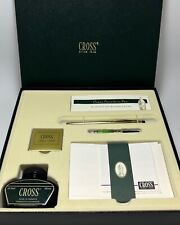 Cross 10K Gold Fountain Pen 14K M-Nib Gift Set w/Box Converter Ink Note Pads picture
