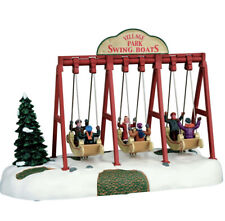 Lemax Village Park Swing Boats -Animated Holiday Village Train Carnival Accent picture