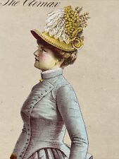 Antique 1896 Millinery Hat Fashion Victorian Woman Advertising Trade Card picture
