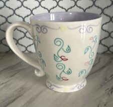 Rare Starbucks 2003 BARISTA Pedestal Coffee Tea Mug Cup Pastel Floral Designer picture
