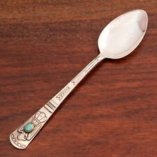MAISELS NATIVE AMERICAN STERLING TEASPOON STAMP WORK, TURQUOISE, THUNDERBIRD picture