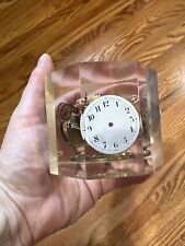 “Disbursement Of Time”Lucite Clock Parts Paperweight Surreal-Steam Punk-Whimsy picture