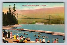 Vancouver British Columbia-Canada, Lions Gate Bridge, Vintage Souvenir Postcard picture