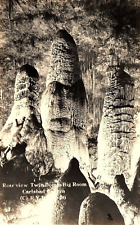 1930s CARLSBAD NEW MEXICO CAVERN REAR VIEW TWIN DOMES ROOM RPPC POSTCARD P1278 picture