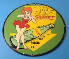Vintage Squirt Porcelain Sign - Public Eye, Drink Soda Beverage Gas Service Sign picture
