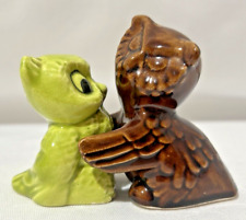 Vintage Hugging Owl Salt & Pepper Shakers Mid Century - Nice Condition picture