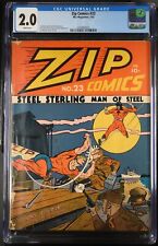 Zip Comics #23 CGC GD 2.0 White Pages WWII Golden Age Nazi War Cover Archie picture