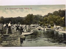 1905 U S Government Locks Galena Illinois Undivided Back Postcard picture