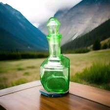 VTG Anchor Hocking Uranium (Glows) Decanter & Stopper Green Depression Glass  picture