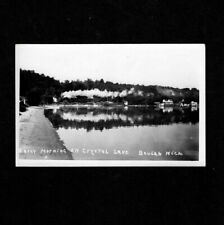 Vintage 1940s Ann Arbor Railway Train Crystal Lake Beulah MI Real Photo Postcard picture
