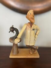 Vintage Doctor Romer Hand Carved Wood Sculture Made in Italy This Guy is HTF picture