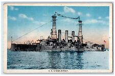 c1910 U.S.S. New Jersey Steamer Navy Battleship World War Vintage NJ Postcard picture