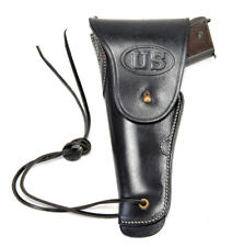Black Leather US M1916 Colt 1911 .45 Holster Premium Drum Dyed Leather Left Hand picture
