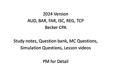2024 Becker CPA Exam Notes, Qbank, Video, Study Guide AUD BAR FAR ISC REG TCP picture