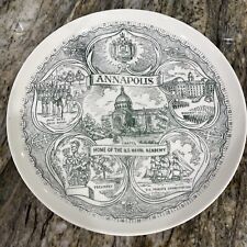 Vintage Souvenir Plate ANNAPOLIS, Maryland  NAVAL ACADEMY  10 3/8”  x 1” picture